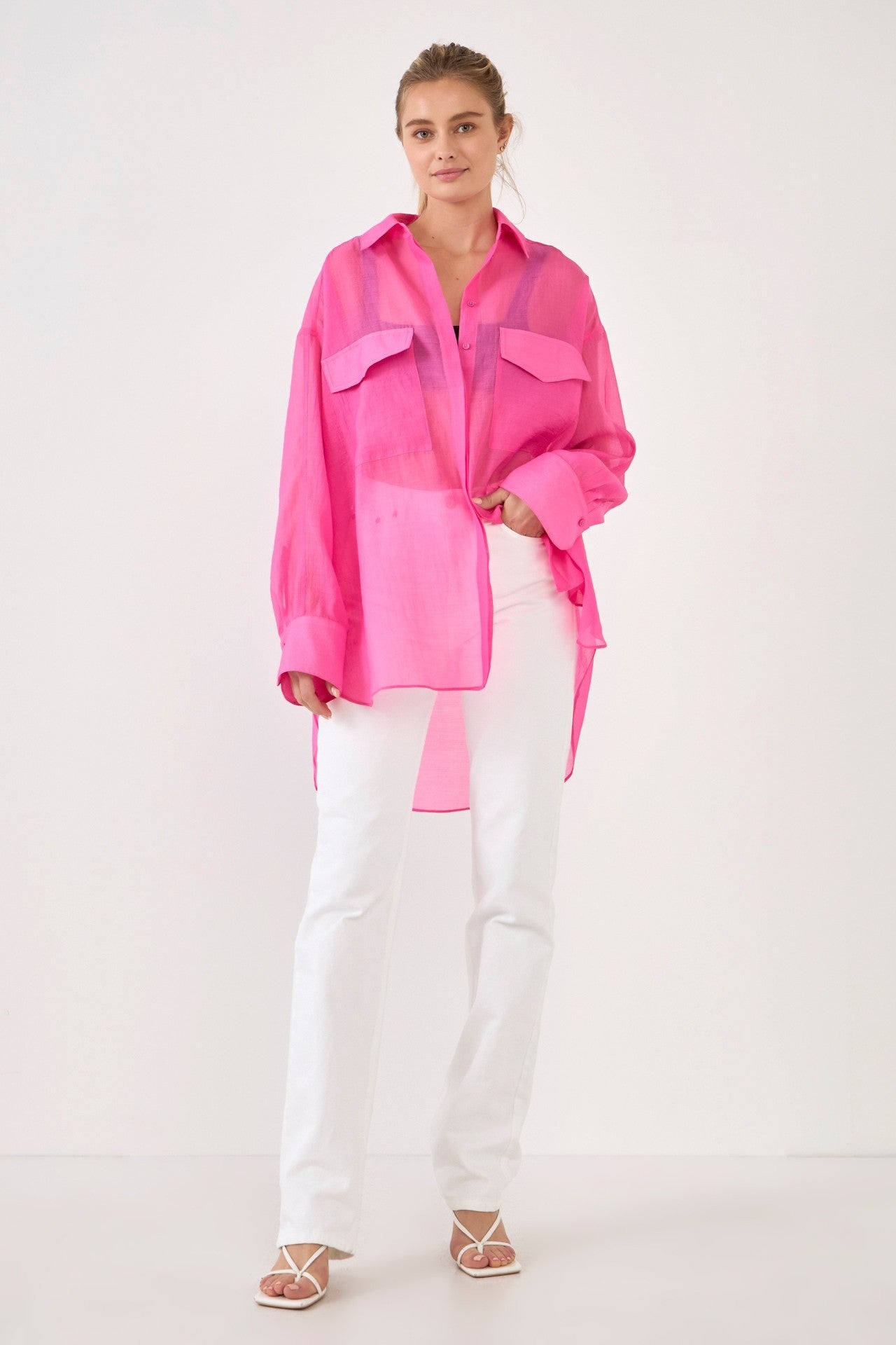 Legally Pink Sheer Overshirt