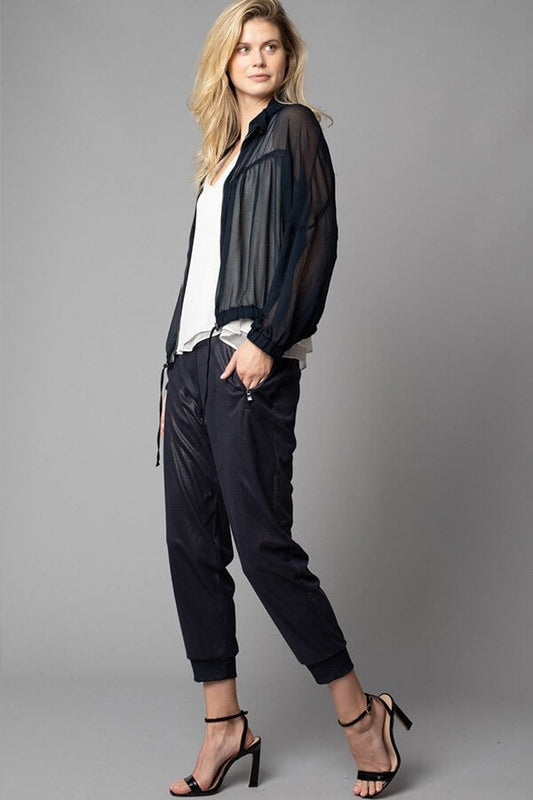 Hammered Chiffon Bomber