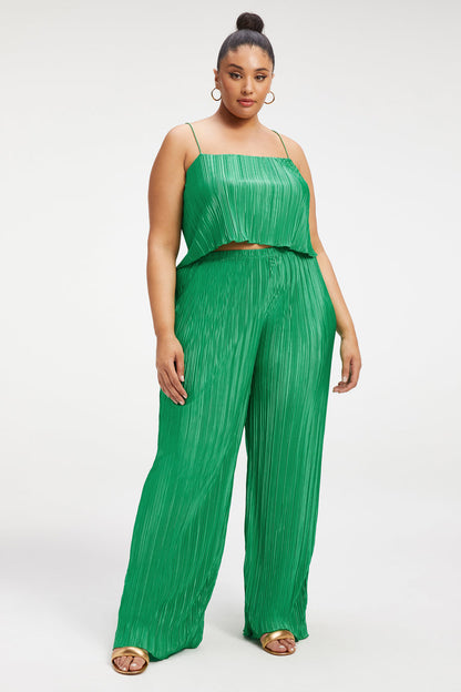 GOOD AMERICAN ALWAYS FITS PLISSE WIDE LEG PANT