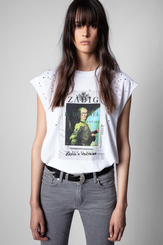 Zadig & Voltaire Cecilia Photoprint Voltaire Strass T-Shirt