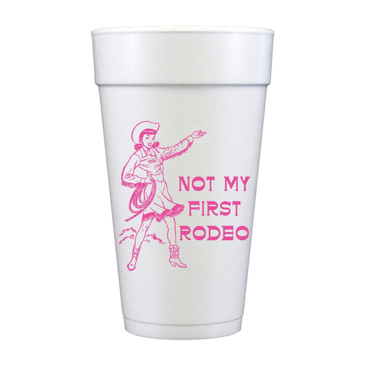 Not My First Rodeo Vintage Cowgirl 20oz Foam Cups Set of 10