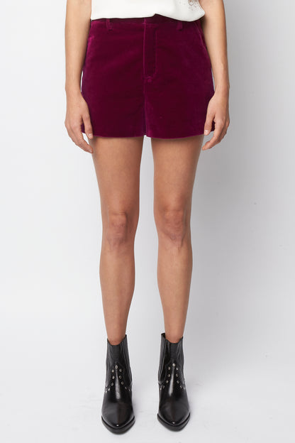 Zadig & Voltaire Pink Velvet Shorts
