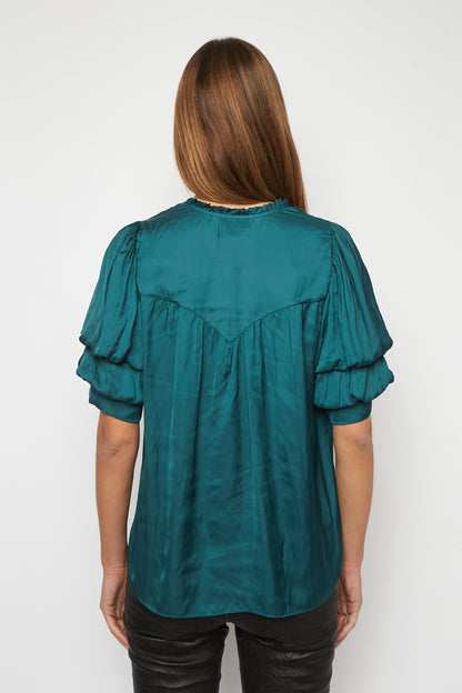 Zadig & Voltaire Satin Top - Peacock