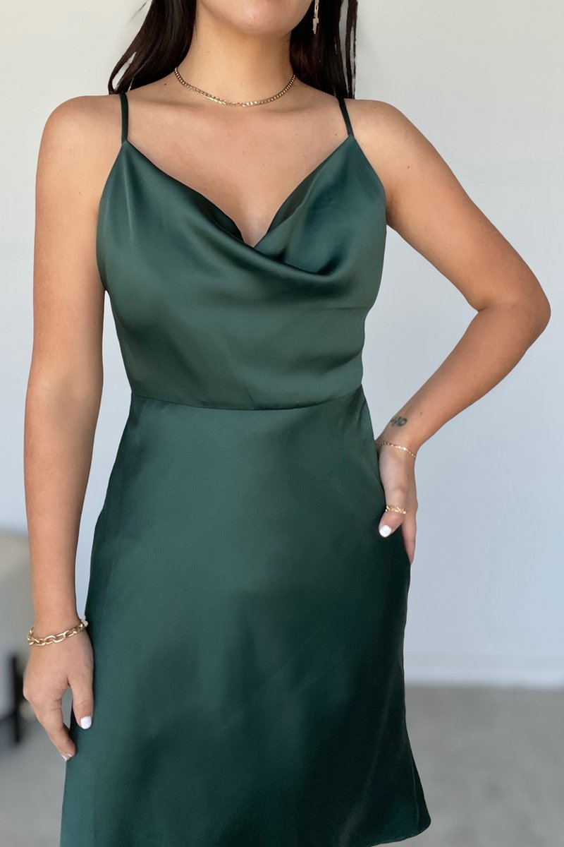ARLA COWL NECK SLIP MINI DRESS