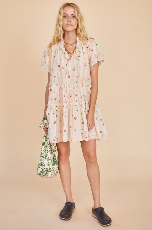 HUNER BELL MERRITT DRESS - ABSTRACT FLORAL