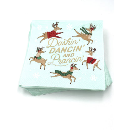 3 ply Cocktail Napkins 20ct | Prancin Gold Foil