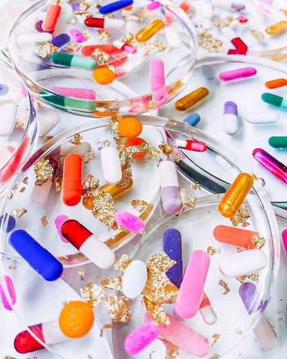 Pill + Gold Coaster