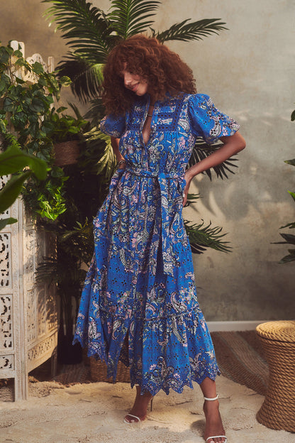 Hemant & NAndita Amyra Cobalt Blue Maxi Dress