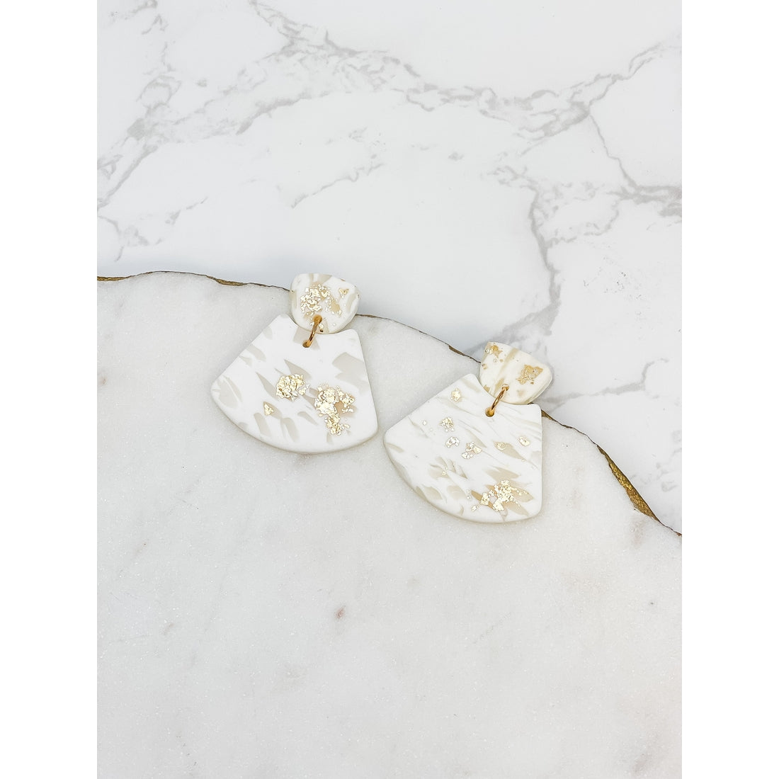 Clay Foil Swirl Dangle Earrings