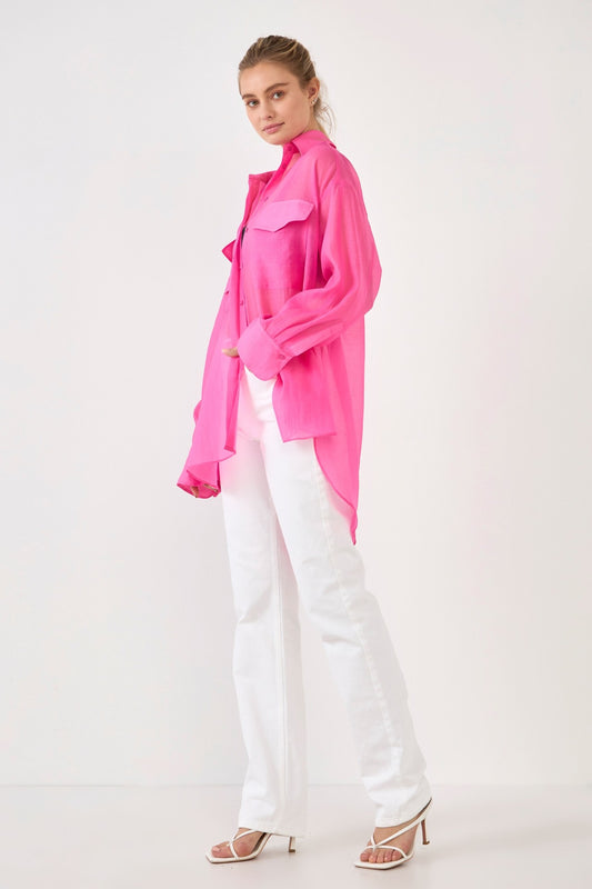 Legally Pink Sheer Overshirt