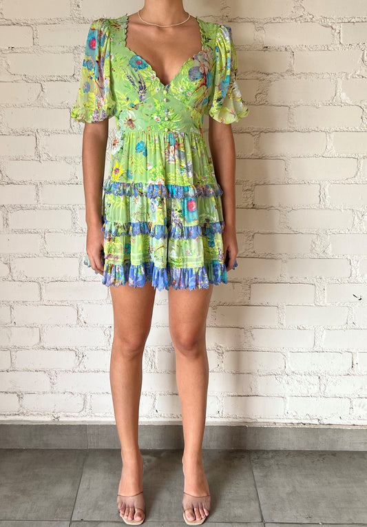 Hemant & Nandita Laya Leaf Green Dress