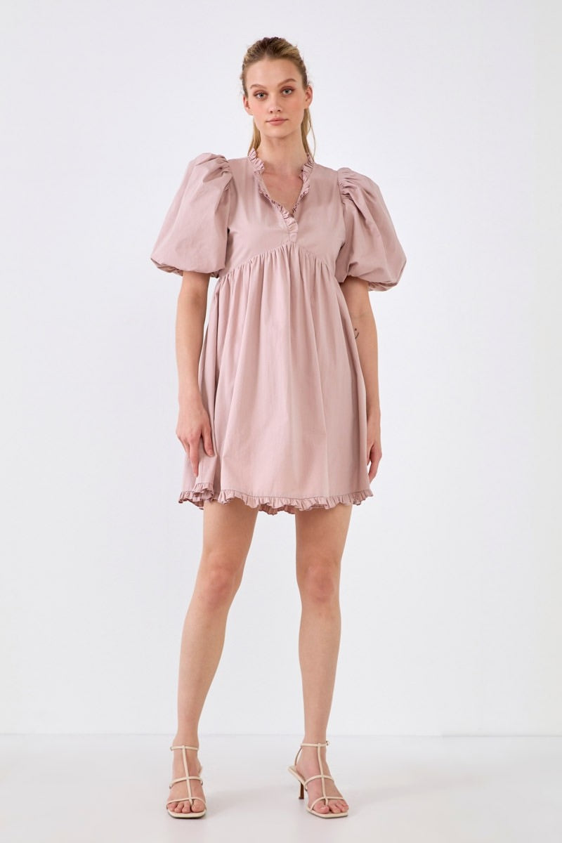 Ruffle Detail Mini Dress