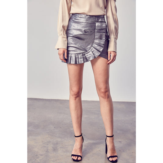 SILVER METALLIC SKIRT