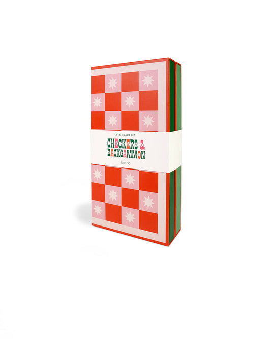 GAME NIGHT! 2-IN-1 CHECKERS & BACKGAMMON BOARD