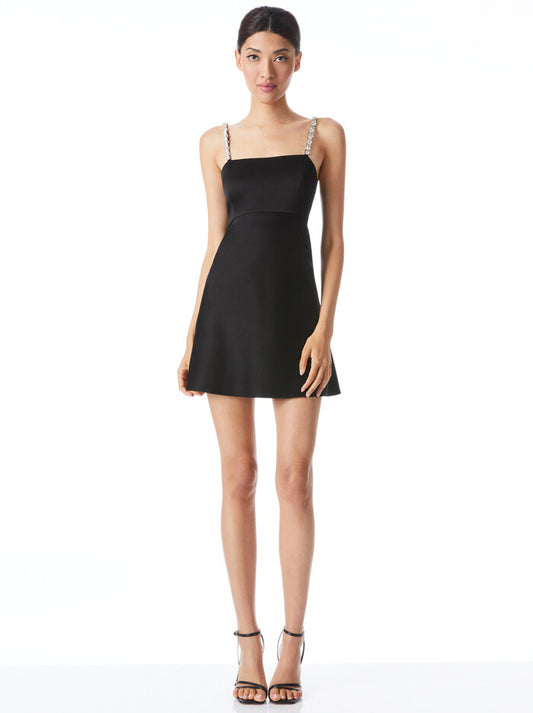 Alice & Olivia Sutton Embellished Strap Mini Dress